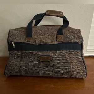 Vintage Tweed Shoulder Crossover Carry-on bag Zipper Pocket Trade Wind